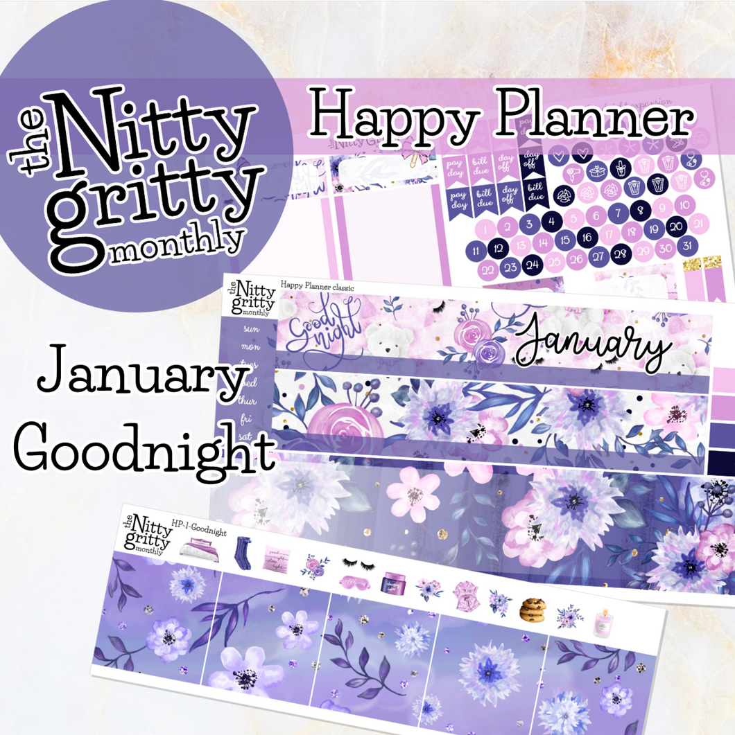 January Goodnight - The Nitty Gritty Monthly - Happy Planner Classic