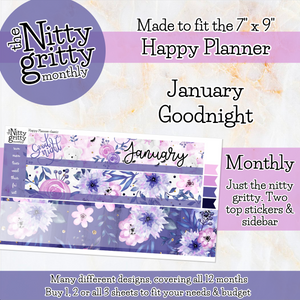January Goodnight - The Nitty Gritty Monthly - Happy Planner Classic