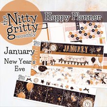 Load image into Gallery viewer, January New Year&#39;s Eve - The Nitty Gritty Monthly - Happy Planner Classic