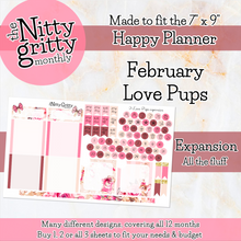 Load image into Gallery viewer, February Love Pups - The Nitty Gritty Monthly - Happy Planner Classic