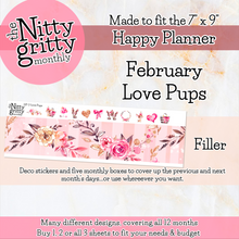 Load image into Gallery viewer, February Love Pups - The Nitty Gritty Monthly - Happy Planner Classic