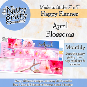 April Blossoms - The Nitty Gritty Monthly - Happy Planner Classic