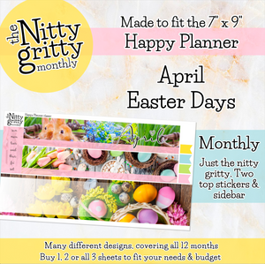 April Easter Days - The Nitty Gritty Monthly - Happy Planner Classic