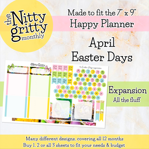 April Easter Days - The Nitty Gritty Monthly - Happy Planner Classic