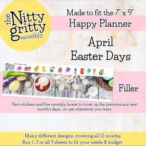 April Easter Days - The Nitty Gritty Monthly - Happy Planner Classic