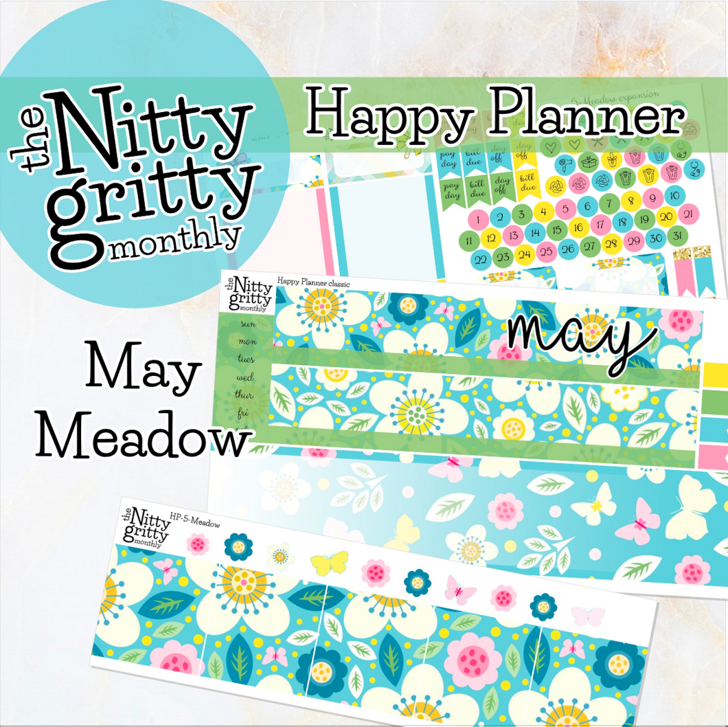 May Meadow - The Nitty Gritty Monthly - Happy Planner Classic