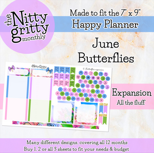 June Butterflies - The Nitty Gritty Monthly - Happy Planner Classic