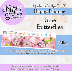June Butterflies - The Nitty Gritty Monthly - Happy Planner Classic