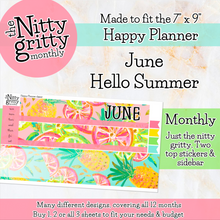 Load image into Gallery viewer, June Hello Summer - The Nitty Gritty Monthly - Happy Planner Classic