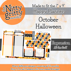 October Halloween - The Nitty Gritty Monthly - Happy Planner Classic