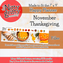 Load image into Gallery viewer, November Thanksgiving - The Nitty Gritty Monthly - Happy Planner Classic