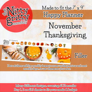 November Thanksgiving - The Nitty Gritty Monthly - Happy Planner Classic