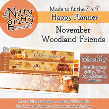 Load image into Gallery viewer, November Woodland Friends - The Nitty Gritty Monthly - Happy Planner Classic