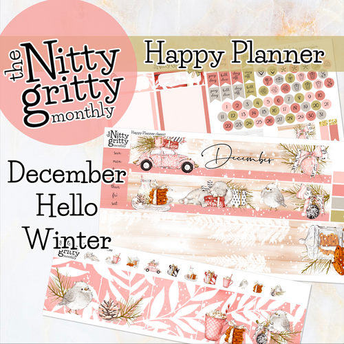 December Hello Winter - The Nitty Gritty Monthly - Happy Planner Classic