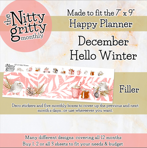 December Hello Winter - The Nitty Gritty Monthly - Happy Planner Classic
