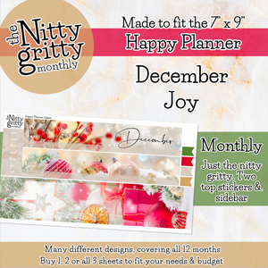 December Joy - The Nitty Gritty Monthly - Happy Planner Classic