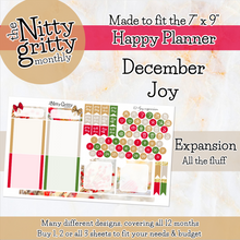 Load image into Gallery viewer, December Joy - The Nitty Gritty Monthly - Happy Planner Classic