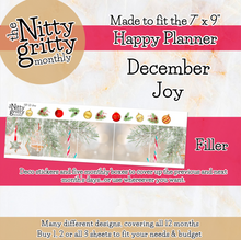 Load image into Gallery viewer, December Joy - The Nitty Gritty Monthly - Happy Planner Classic