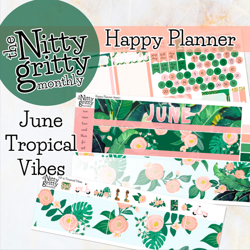 June Tropical Vibes - The Nitty Gritty Monthly - Happy Planner Classic