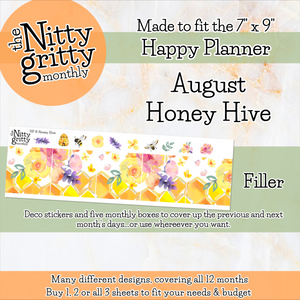 August Honey Hive - The Nitty Gritty Monthly - Happy Planner Classic