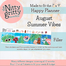 Load image into Gallery viewer, August Summer Vibes - The Nitty Gritty Monthly - Happy Planner Classic