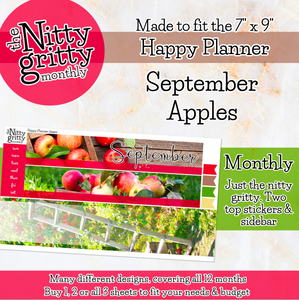 September Apples - The Nitty Gritty Monthly - Happy Planner Classic