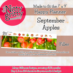 September Apples - The Nitty Gritty Monthly - Happy Planner Classic