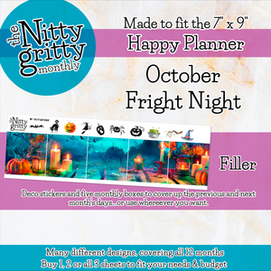 October Fright Night Halloween - The Nitty Gritty Monthly - Happy Planner Classic
