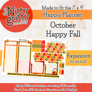 October Happy Fall - The Nitty Gritty Monthly - Happy Planner Classic