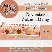 Load image into Gallery viewer, November Autumn Living - The Nitty Gritty Monthly - Happy Planner Classic