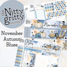 Load image into Gallery viewer, November Autumn Blues - The Nitty Gritty Monthly - Erin Condren Vertical Horizontal