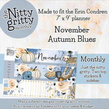Load image into Gallery viewer, November Autumn Blues - The Nitty Gritty Monthly - Erin Condren Vertical Horizontal