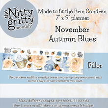 Load image into Gallery viewer, November Autumn Blues - The Nitty Gritty Monthly - Erin Condren Vertical Horizontal