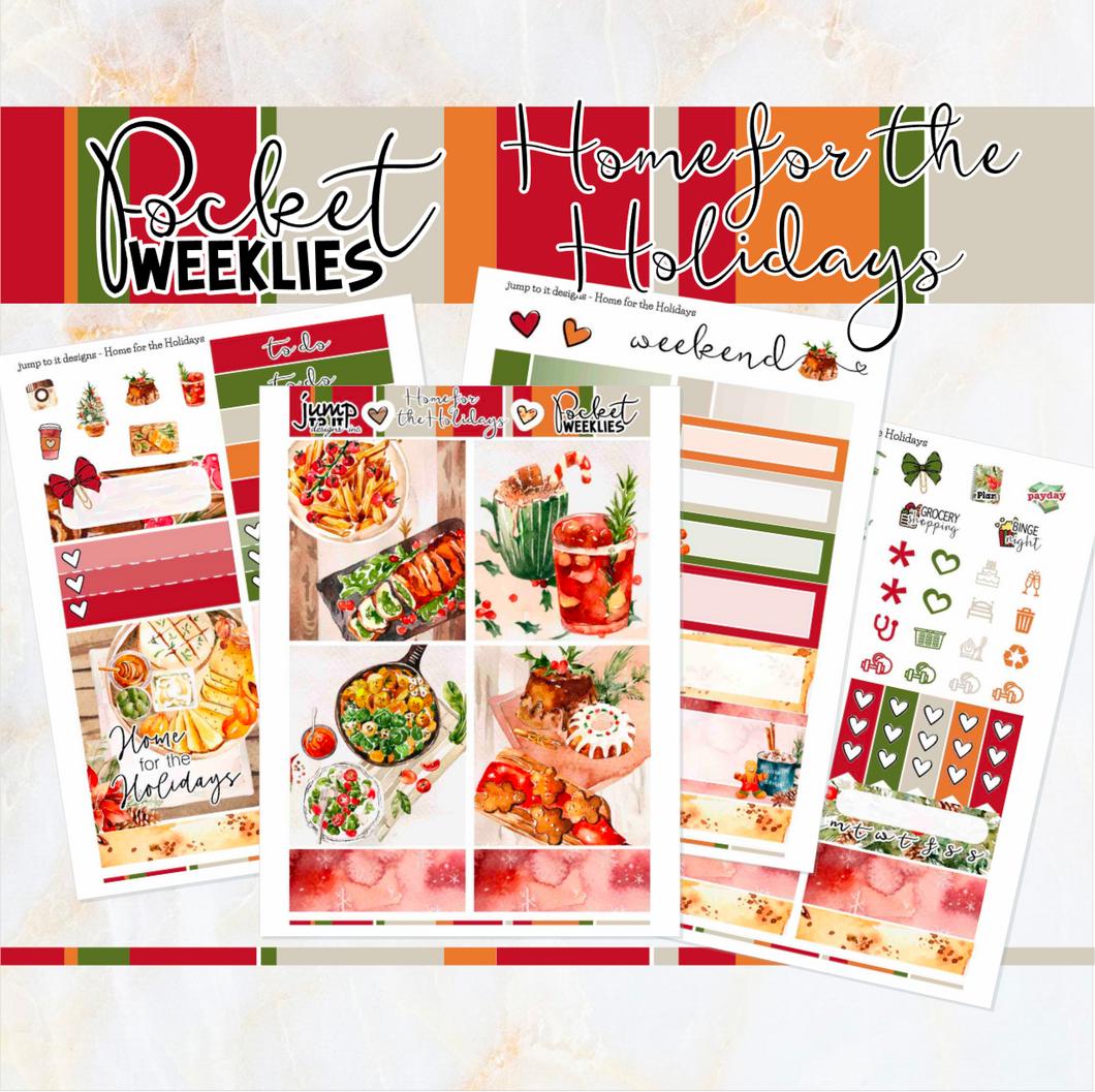 Home for the Holidays - POCKET Mini Weekly Kit Planner stickers