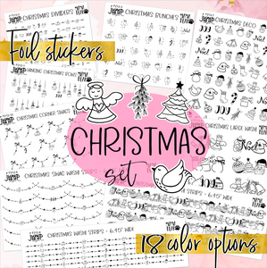 Foil Theme Collection • CHRISTMAS • Washi, Swags, Tabs, Deco (F-212)