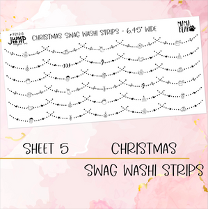 Foil Theme Collection • CHRISTMAS • Washi, Swags, Tabs, Deco (F-212)