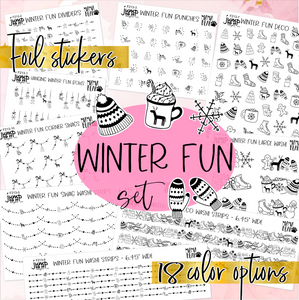 Foil Theme Collection • WINTER FUN • Washi, Swags, Tabs, Deco (F-213)