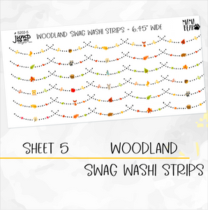 WOODLAND • Sticker Theme Collection • Washi, Swags, Tabs, Deco (T-202)