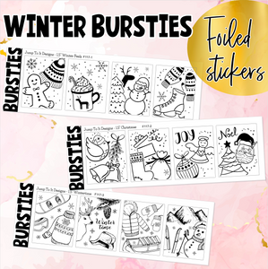 Foil - BURSTIES - Winter/Christmas stickers (F-117+)