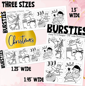 Foil - BURSTIES - Winter/Christmas stickers (F-117+)