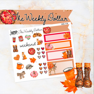 Cozy Autumn - The Weekly Dollar - planner stickers   (WD-118)