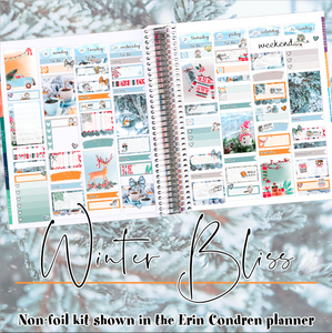 Winter Bliss - FOIL weekly kit Erin Condren Vertical Horizontal, Happy Planner Classic, Mini & Big & Hobonichi Cousin