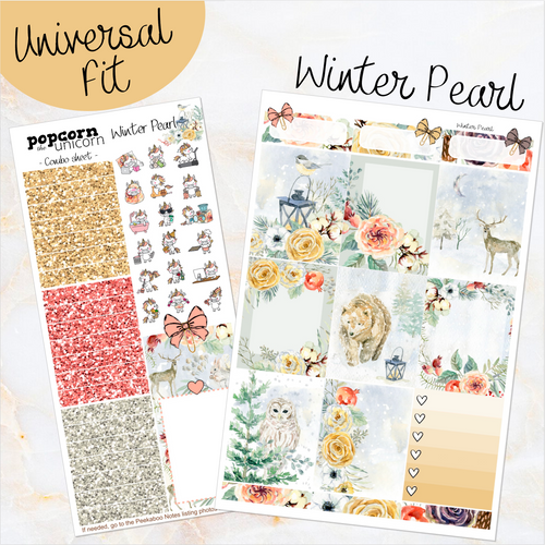 Winter Pearl - weekly kit Erin Condren Vertical Horizontal, Happy Planner Classic, Mini & Big & Hobonichi Cousin