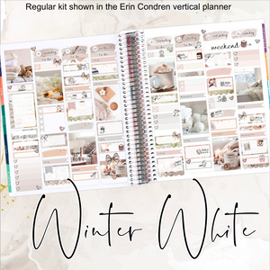 Winter White - FOIL weekly kit Erin Condren Vertical Horizontal, Happy Planner Classic, Mini & Big & Hobonichi Cousin