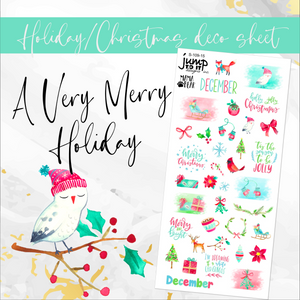 Very Merry Holiday Deco sheet - planner stickers          (S-109-15)