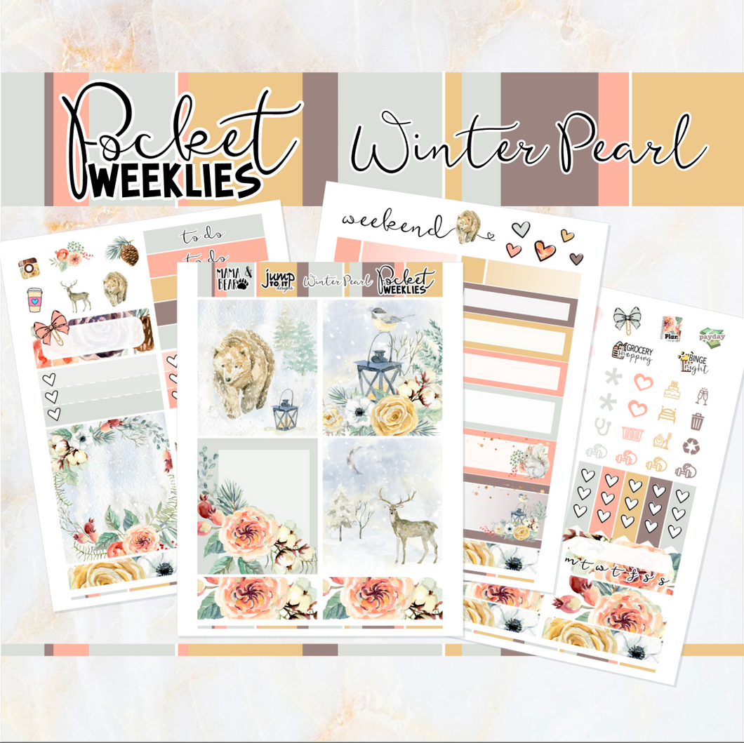 Winter Pearl - POCKET Mini Weekly Kit Planner stickers