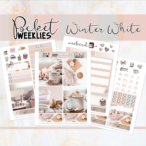 Winter White - POCKET Mini Weekly Kit Planner stickers