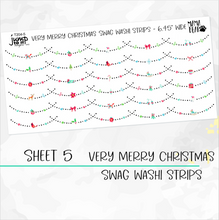 Load image into Gallery viewer, VERY MERRY CHRISTMAS • Sticker Theme Collection • Washi, Swags, Tabs, Deco (T-204)
