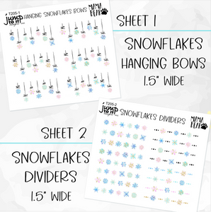SNOWFLAKES • Sticker Theme Collection • Washi, Swags, Tabs, Deco (T-205)