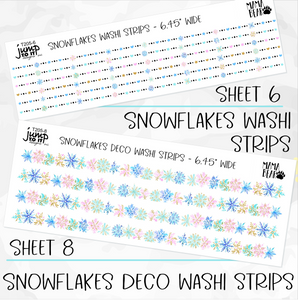 SNOWFLAKES • Sticker Theme Collection • Washi, Swags, Tabs, Deco (T-205)